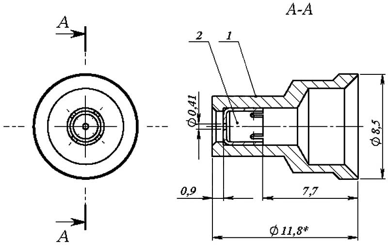 Конструктивная схема инжектора POLIDORO (диаметр: 0,41мм)